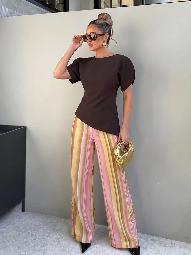 SOERA Aislinn Wide Leg Palazzo Pants - Pants - SOERA-408195-STR-M-26435 M