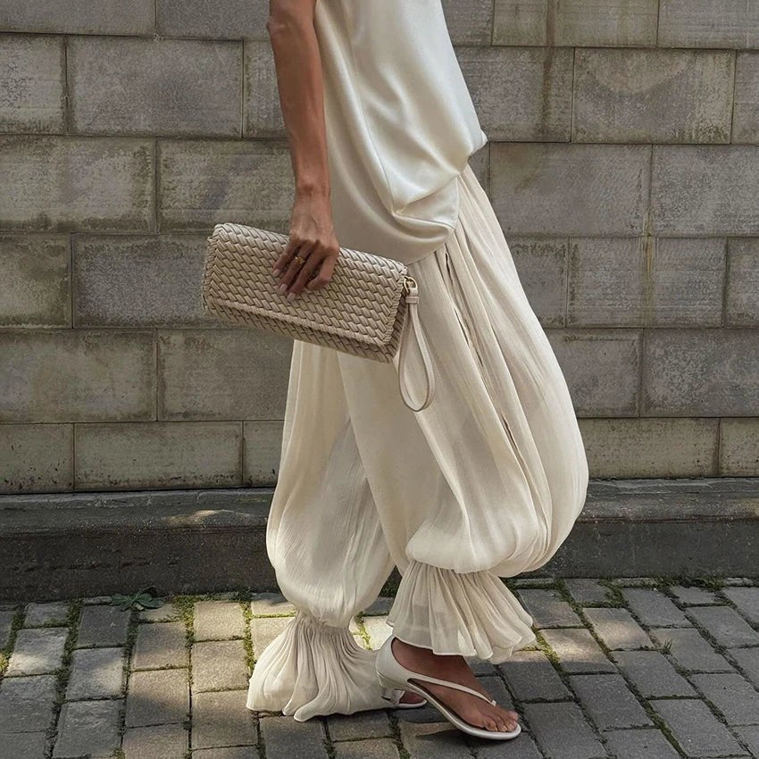 SOERA Beatrice Sheer Elastic Waist Flare Trousers - Pants -  XS