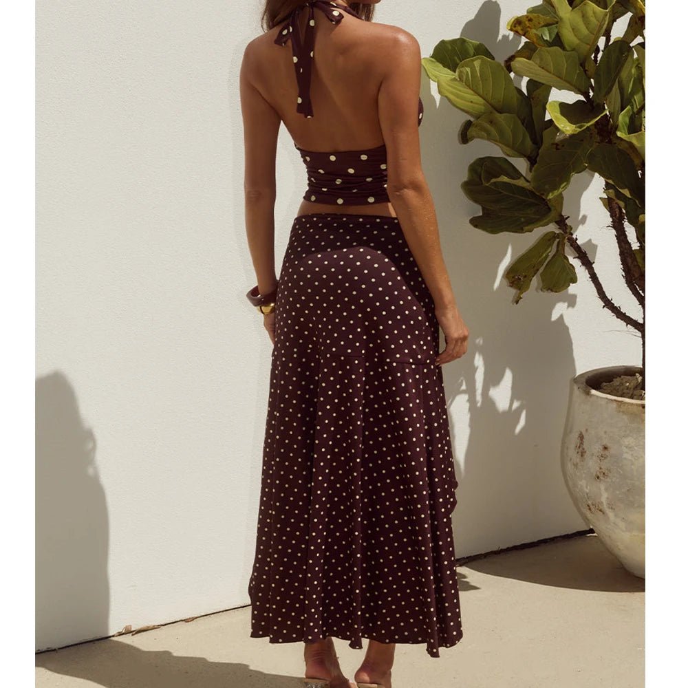 SOERA Sylvia Polka Dot Two - Piece Set - Set -  Brown S