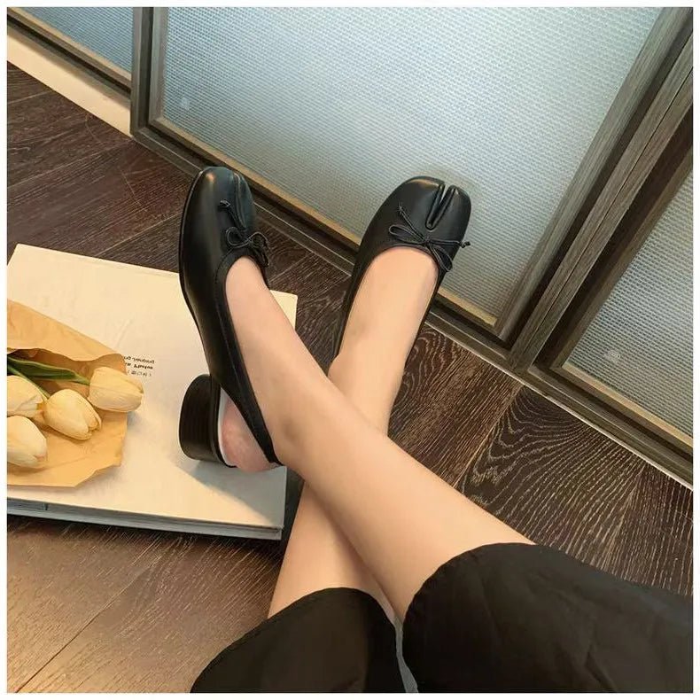 SOERA Beatrice Split-Toe Ballet Mary Jane Heels - Shoes -  Black 35
