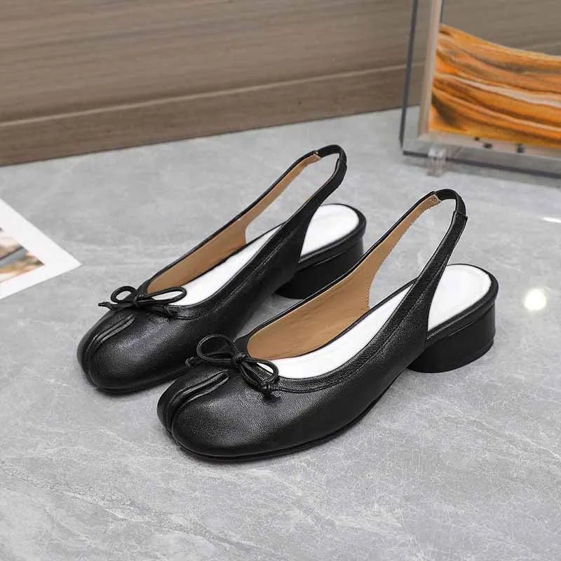 SOERA Beatrice Split-Toe Ballet Mary Jane Heels - Shoes -  Black 35