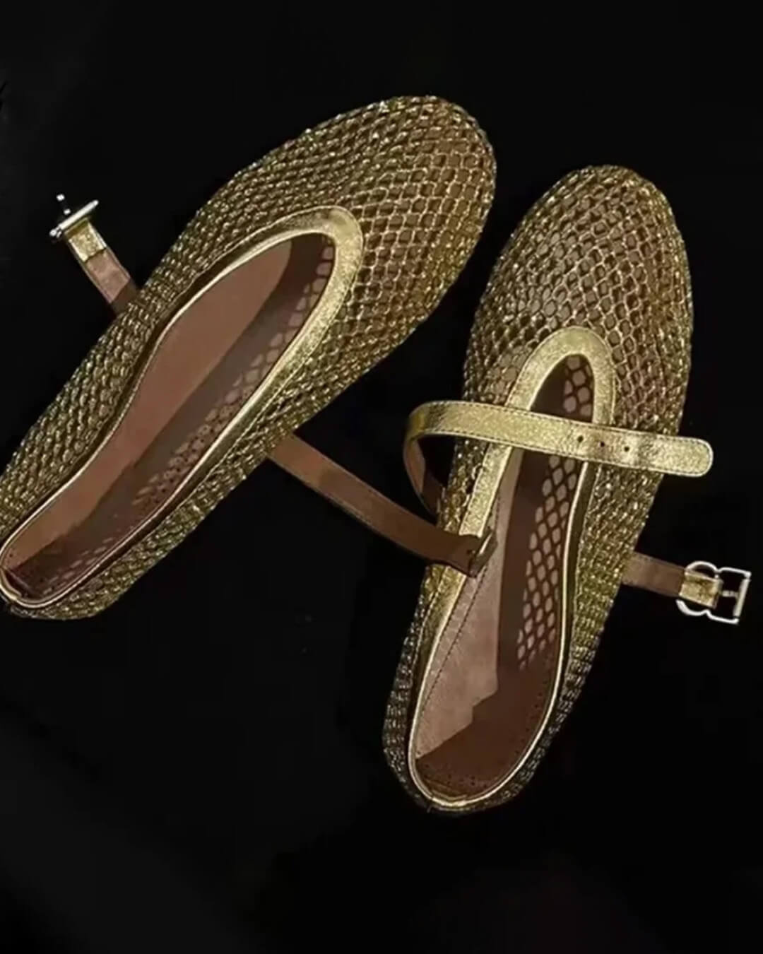 SOERA Elena Mesh Ballet Flats - Shoes -  Gold 37