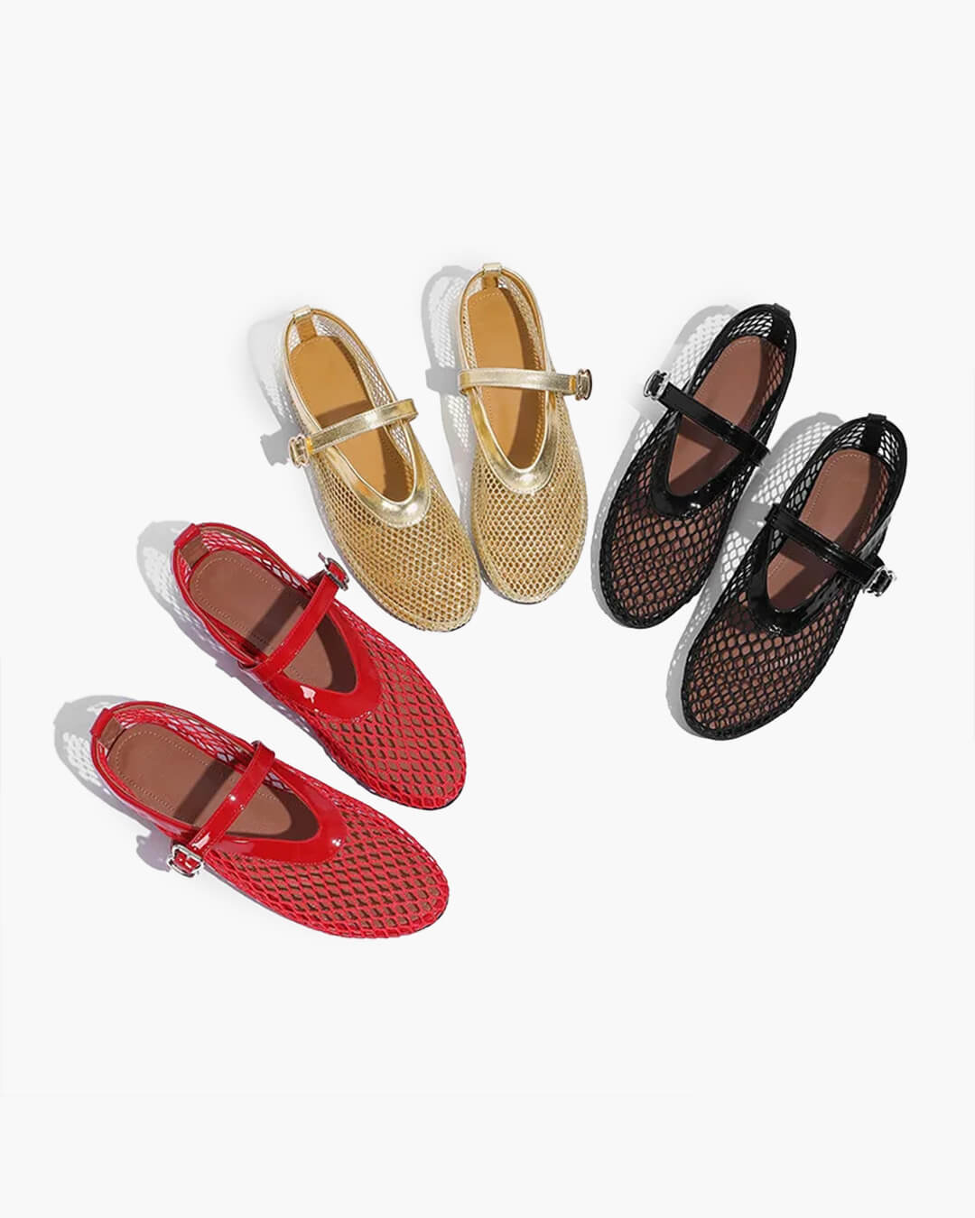 SOERA Elena Mesh Ballet Flats - Shoes -  Red 37