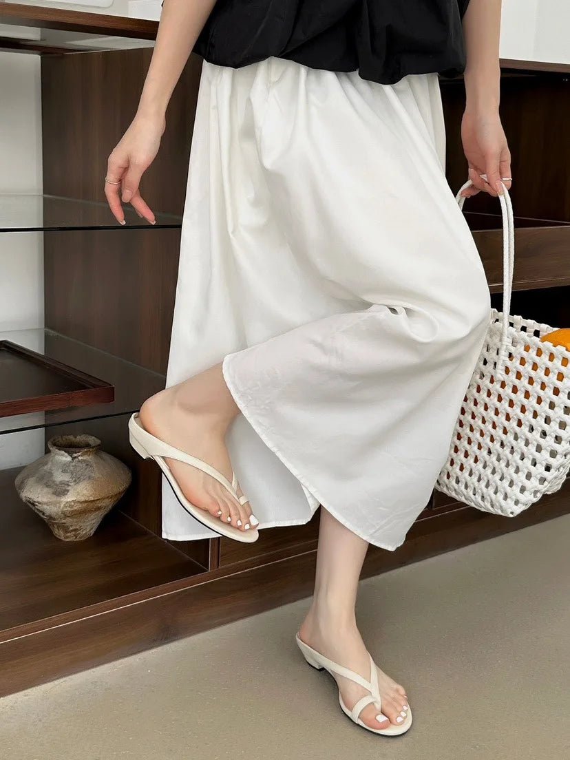SOERA Sophia Clip Toe Flat Slipper - Shoes - SOERA-981443-DEF-OS-80395 White 36