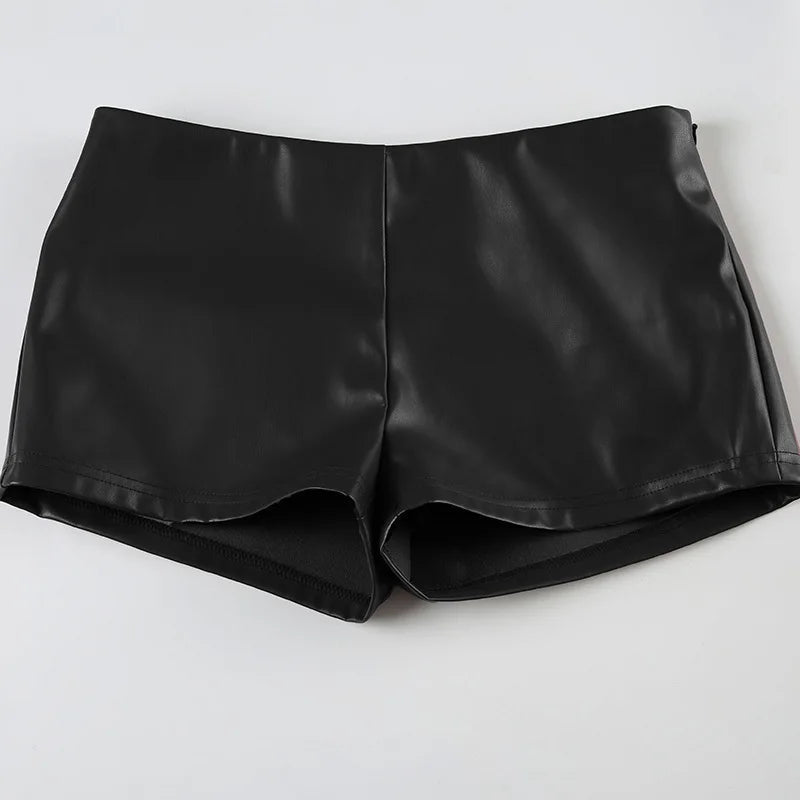 SOERA Rhian Hipster Leather Shorts - Shorts - 1005009503408361-;oT1762998398880626435 Black L