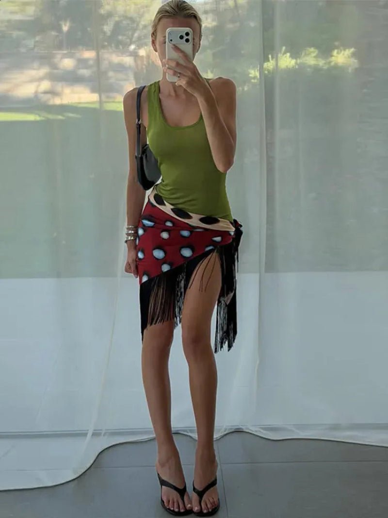 SOERA Mila Leopard Print Fringe Wrap Skirt - Skirt - SOERA-186947-PIC-S-00323 S