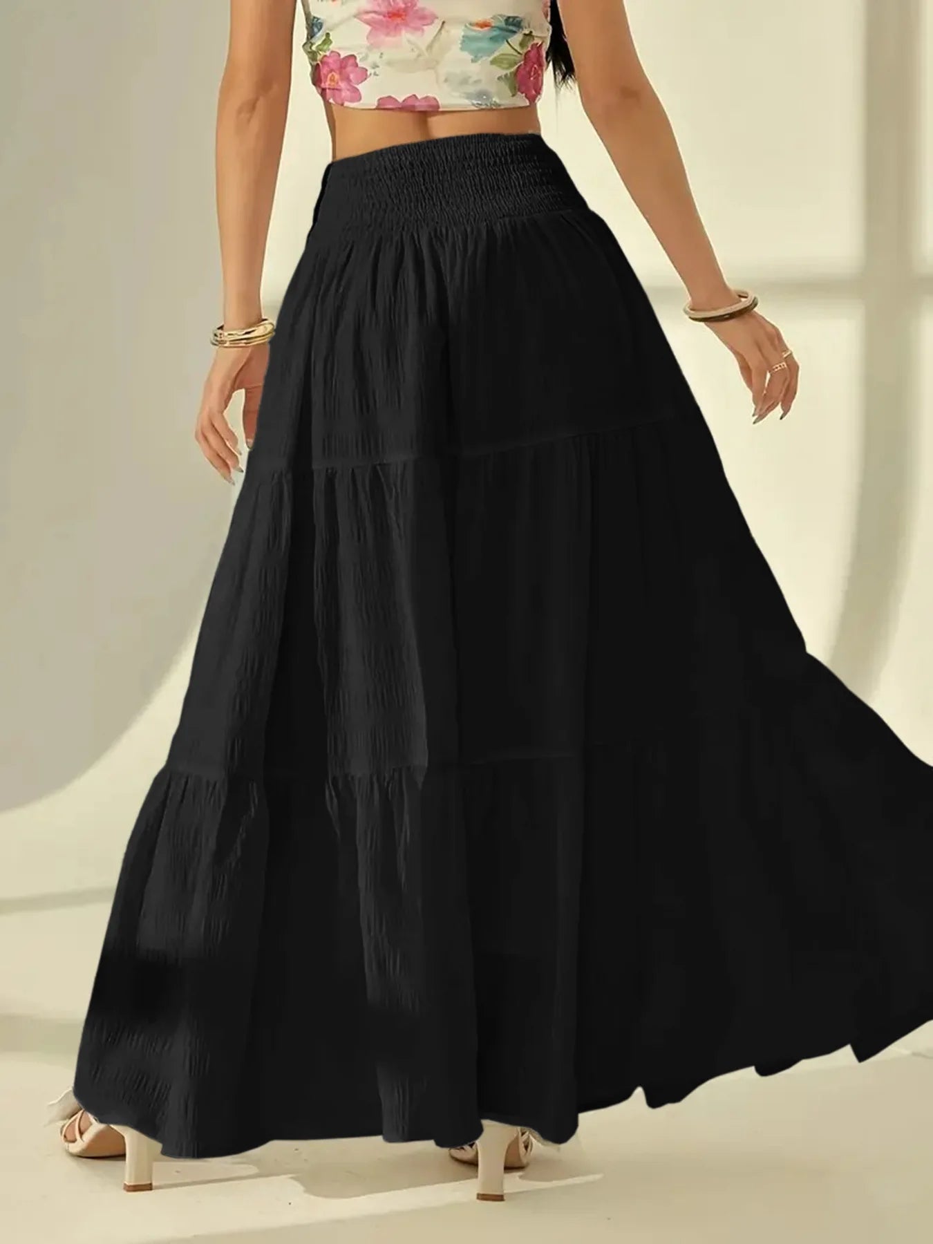 SOERA Celeste Layered Maxi Skirt - Skirts -  Black 0XL