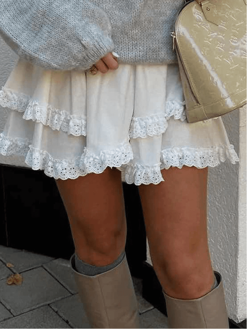 SOERA Kyrie Ruffled Trim Layered Mini Skirt - Skirts - 1005007225143184-;qD1771582048699056069 M