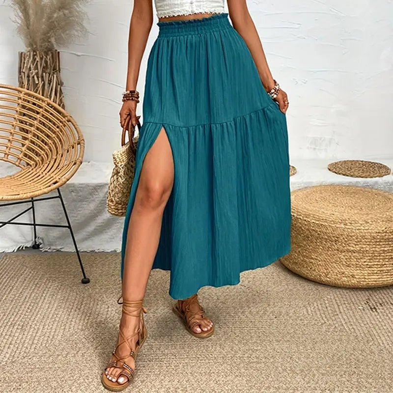 SOERA Maia Bohemian Midi Ruffle Skirt - Skirts -  Black S