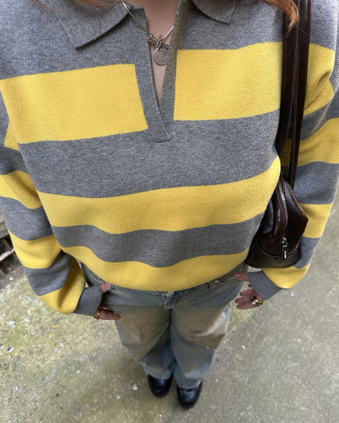 SOERA Una Striped Knitted V - Neck Pullover - Sweater -  S