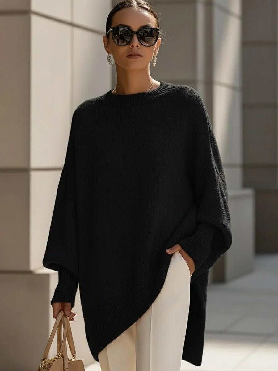 SOERA Georgette Ribbed Knit Sweater - Sweaters & Cardigans - UX1768690473142721768 Black S