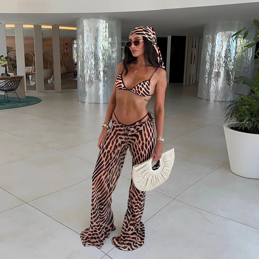 SOERA Sophia Leopard Sheer Cover-Up Pants - Swimwear - SOERA-614147-DEF-OS-12132 M