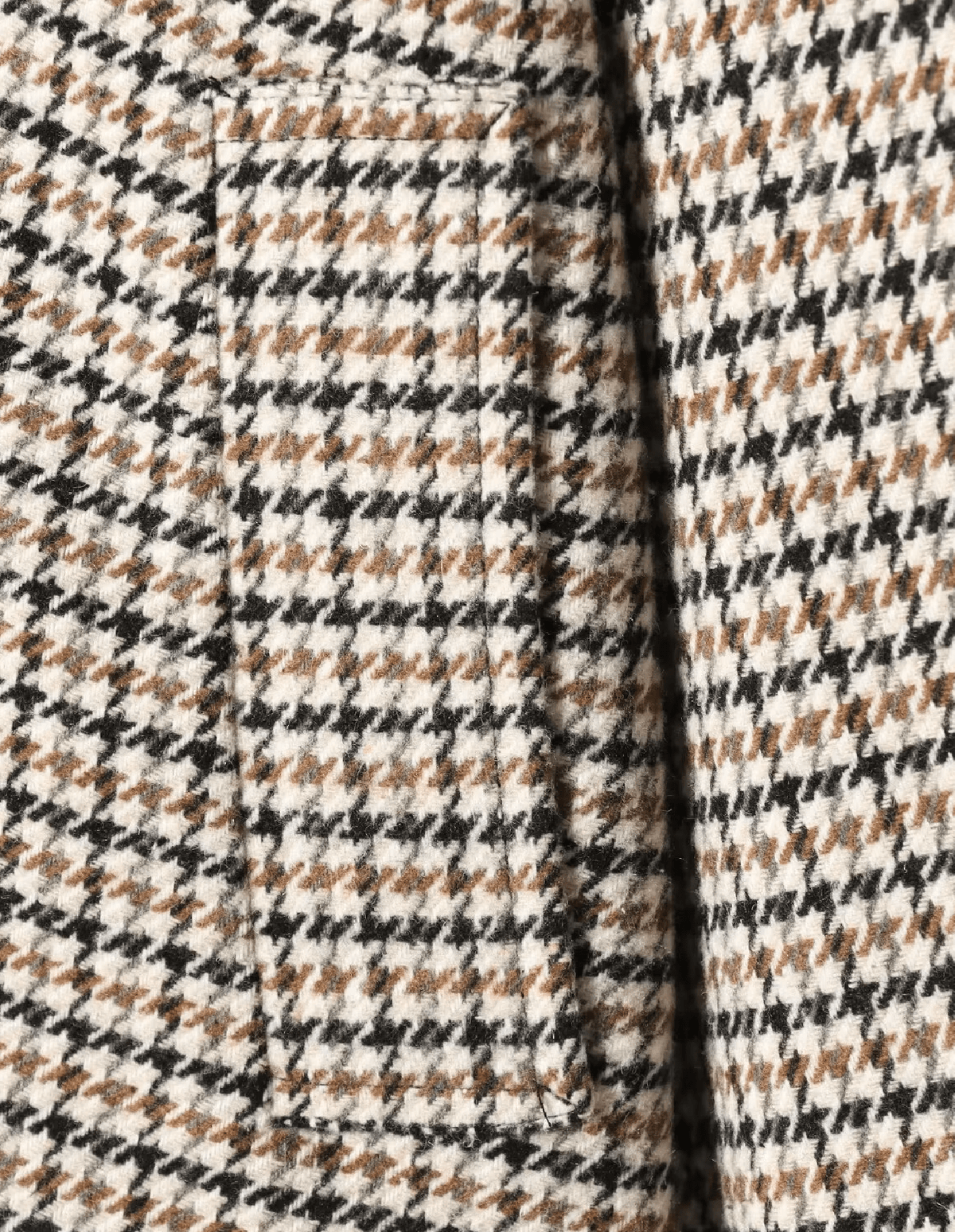 SOERA Amelia High-Collar Houndstooth Cropped Jacket - Top - SOERA-085187-ASP-L-68611 Beige L
