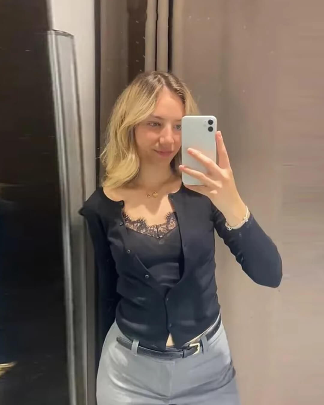 SOERA Ada Paneled Lace Trim Top - Tops -  Black S