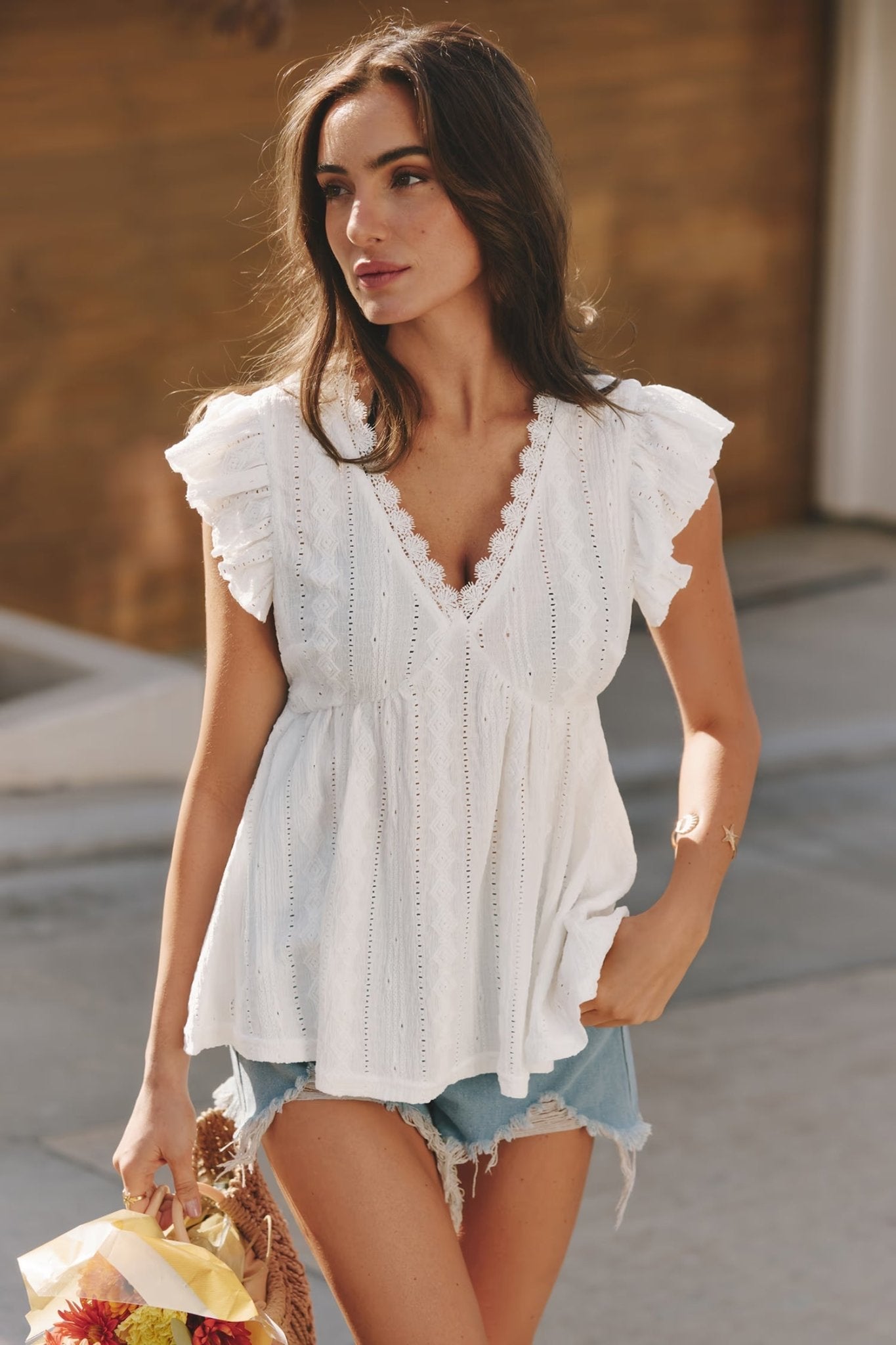 SOERA Beatrice Ruffled V-Neck Blouse - Tops - SOERA-287555-DEF-M-24579 M