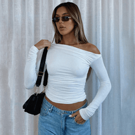 Cassy Off-Shoulder Long Sleeve Top