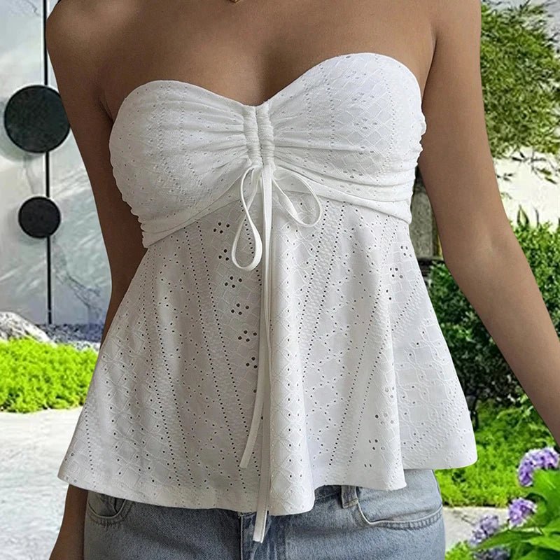 SOERA Jasmine Eyelet Bandeau Top - Tops - 1005009341465004-;ua1771345067791276640 White S