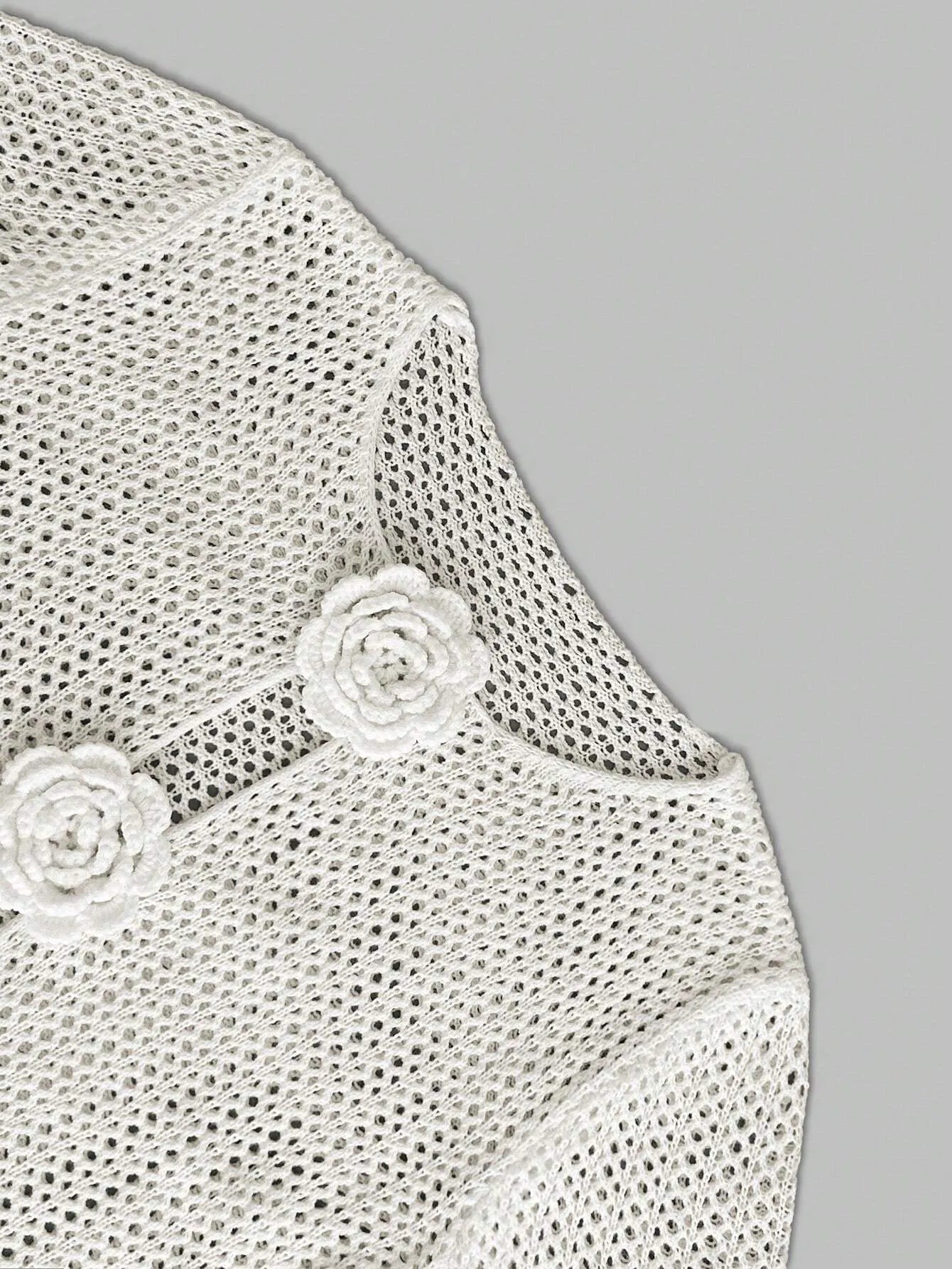 SOERA Marley Flower Crochet Cover - Up - Tops - UG1774929987190100227 White L