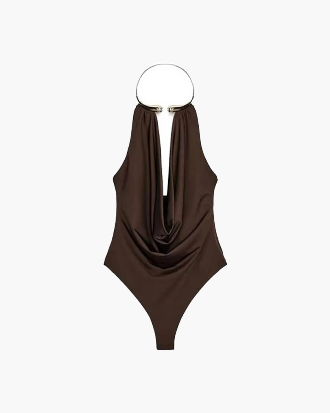 SOERA Ophelia Backless Draped Bodysuit - Tops - 1005009383931631-;oN1762998398594440968 Brown XS