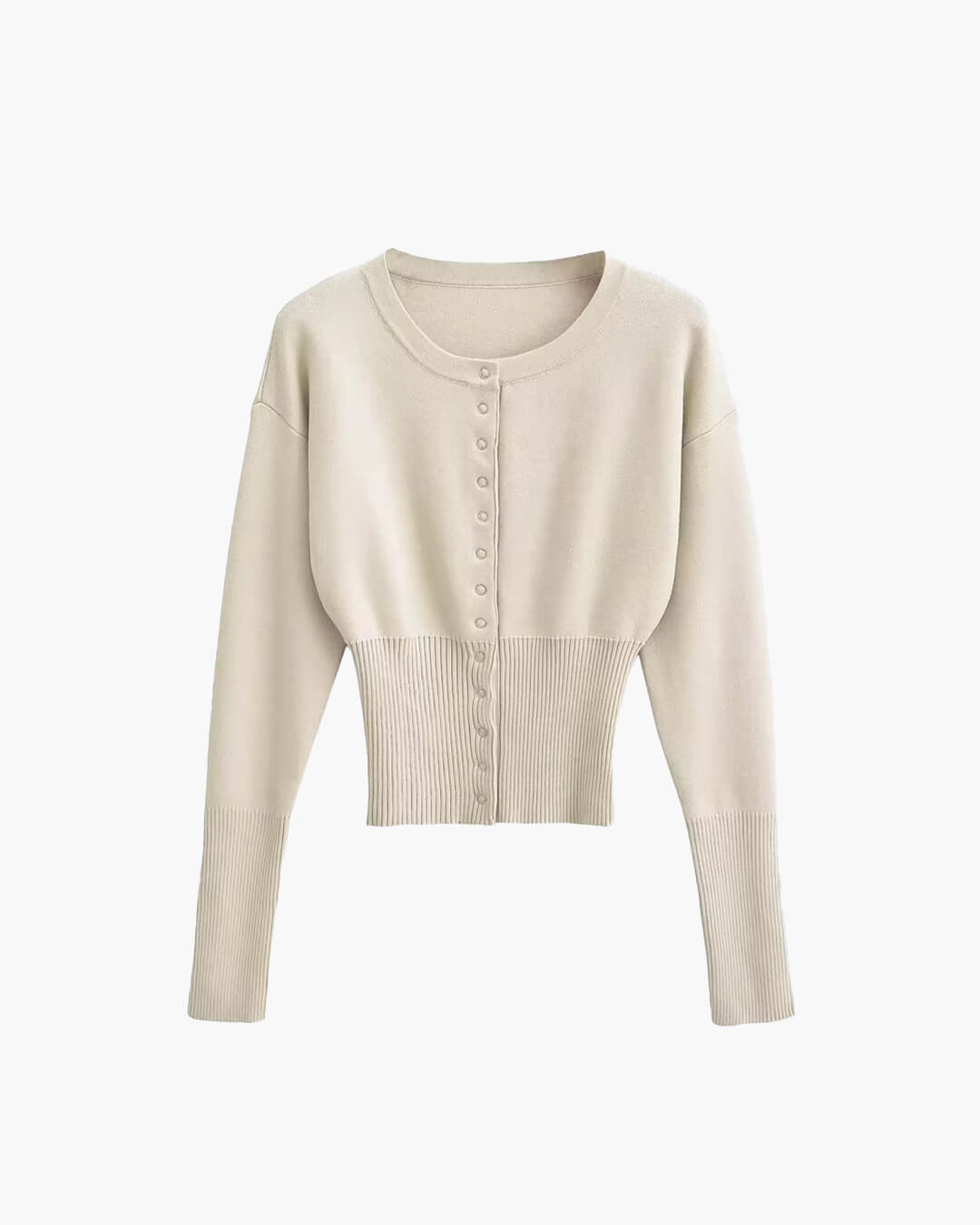 SOERA Shelly Snap Button Knit Cardigan - Tops - 1005008470676796-;Kk1761640573848517450 Beige M