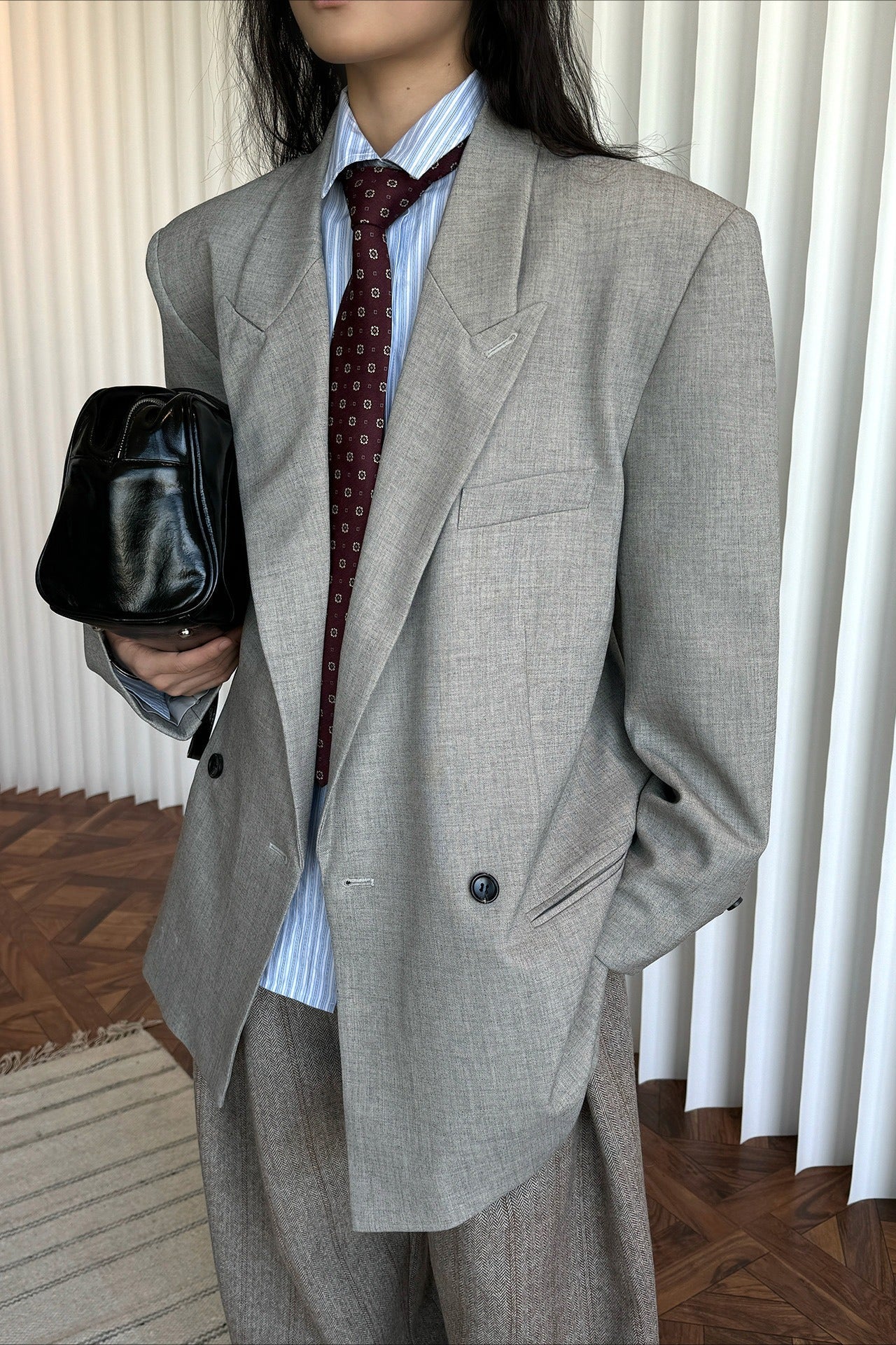 SOERA Akira Structured Shoulder Blazer - Women's Blazers - xq1770383550826041372 Grey S